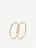Monica Vinader MV Siren large gold-plated hoop earrings, imported from the UK