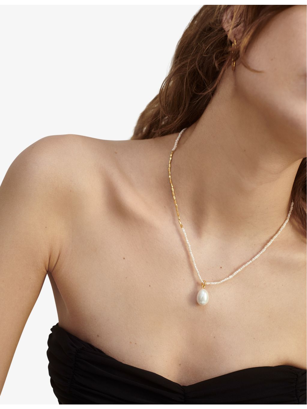 Monica Vinander 18ct gold plated baroque pearl mini pendant (British brand)