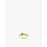 Monica Vinader multi gemstone ring 18ct gold-plated sterling silver (British brand)