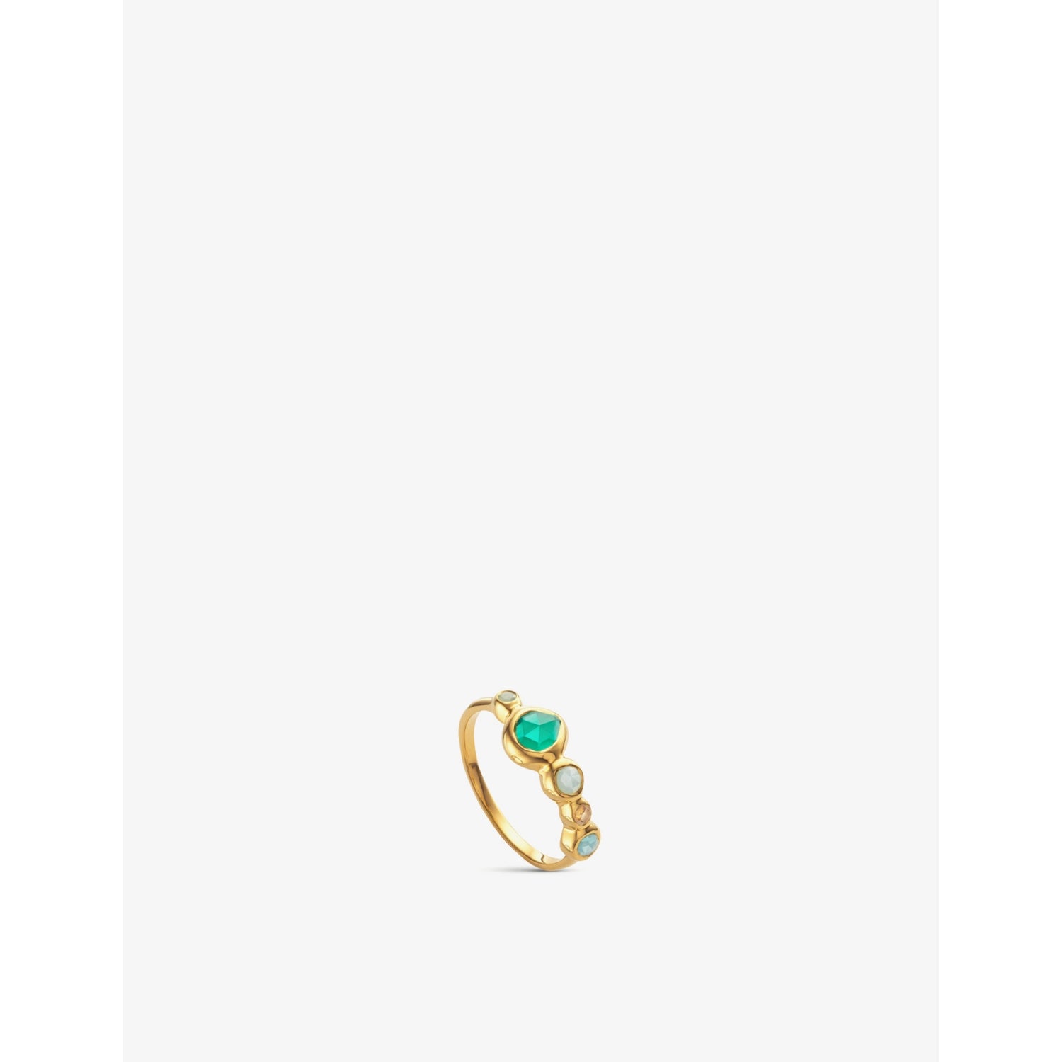 Monica Vinader multi gemstone ring 18ct gold-plated sterling silver (British brand)