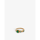 Monica Vinader MV Siren™ Bezel Multi Gemstone 18ct Gold-Plated Sterling Silver, Rock Crystal, Chrysoprase, Green Onyx And Amazonite Ring