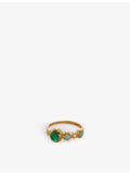 Monica Vinader multi gemstone ring 18ct gold-plated sterling silver (British brand)