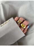 Monica Vinader Siren aquamarine cocktail ring, gold-plated vermeil, imported from the UK