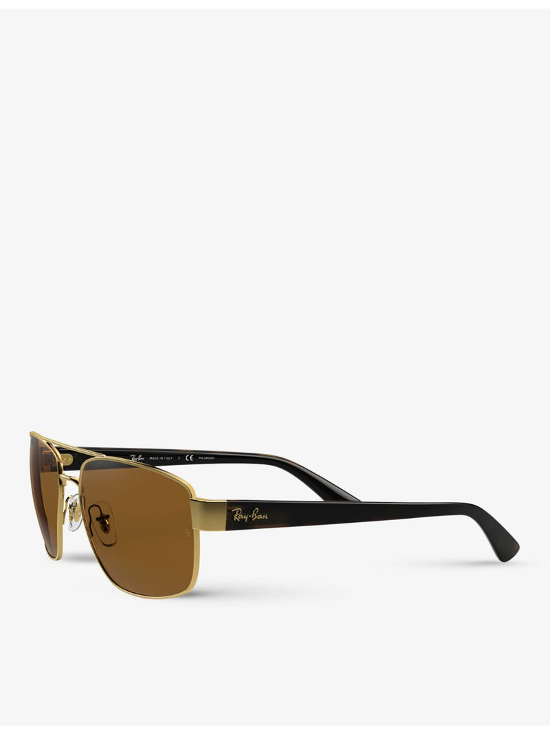Ray-Ban RB3663 rectangle-framed sunglasses, frame width 14cm (British brand)