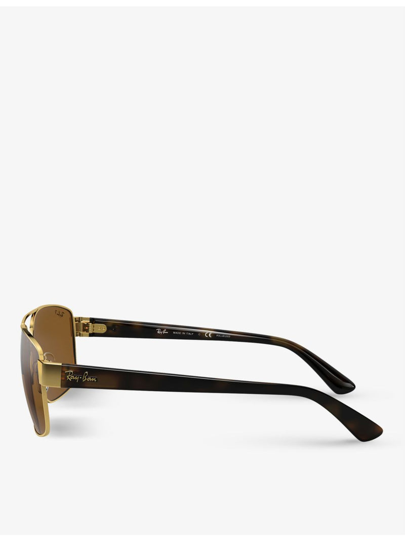 Ray-Ban RB3663 rectangle-framed sunglasses, frame width 14cm (British brand)