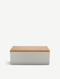 Alessi steel breadbox with bamboo top, UK version