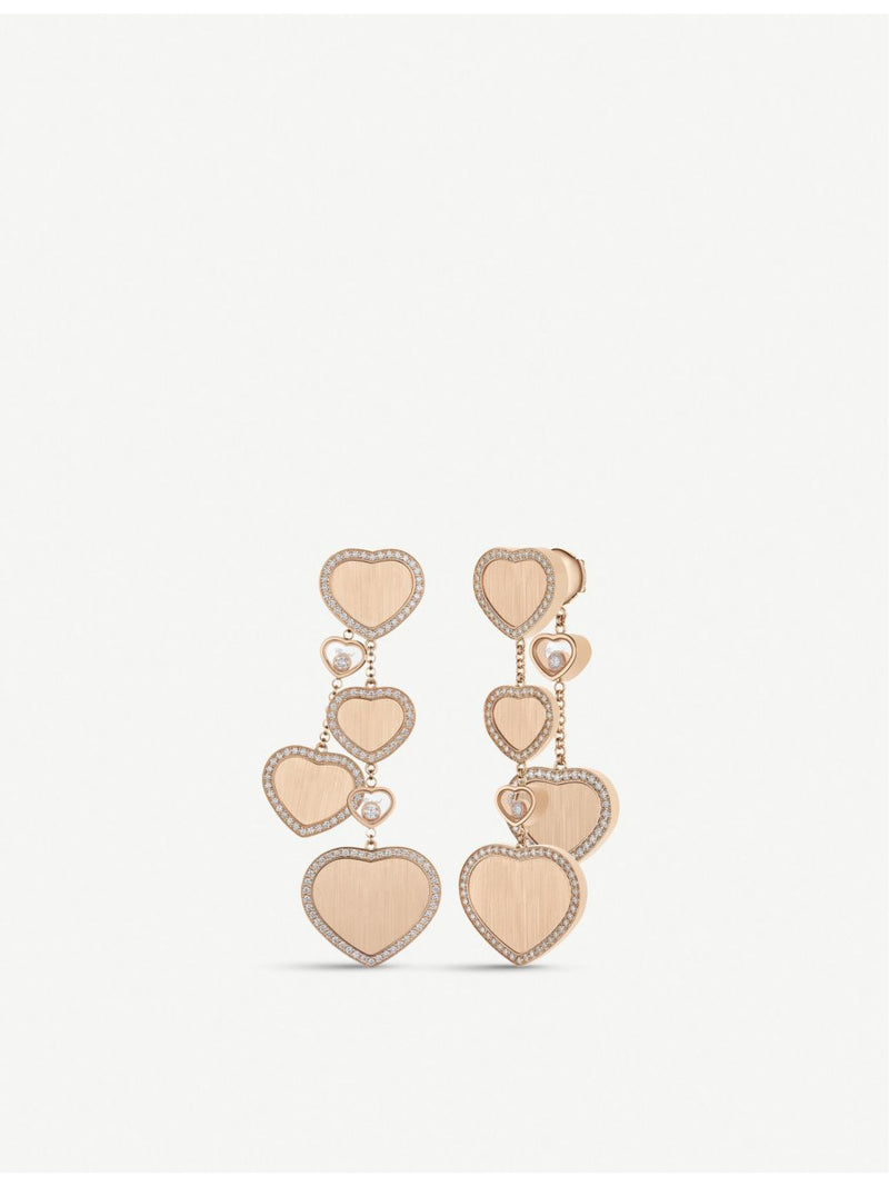 Chopard Happy Hearts earrings 18ct rose gold 0.31ct, UK version