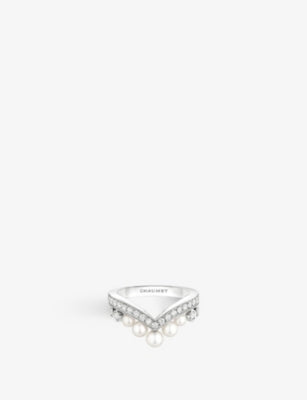 Chaumet Joséphine Aigrette 18ct White Gold Diamond and Pearl Ring