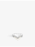 Chaumet 18ct white gold diamond and pearl ring, imported from the UK