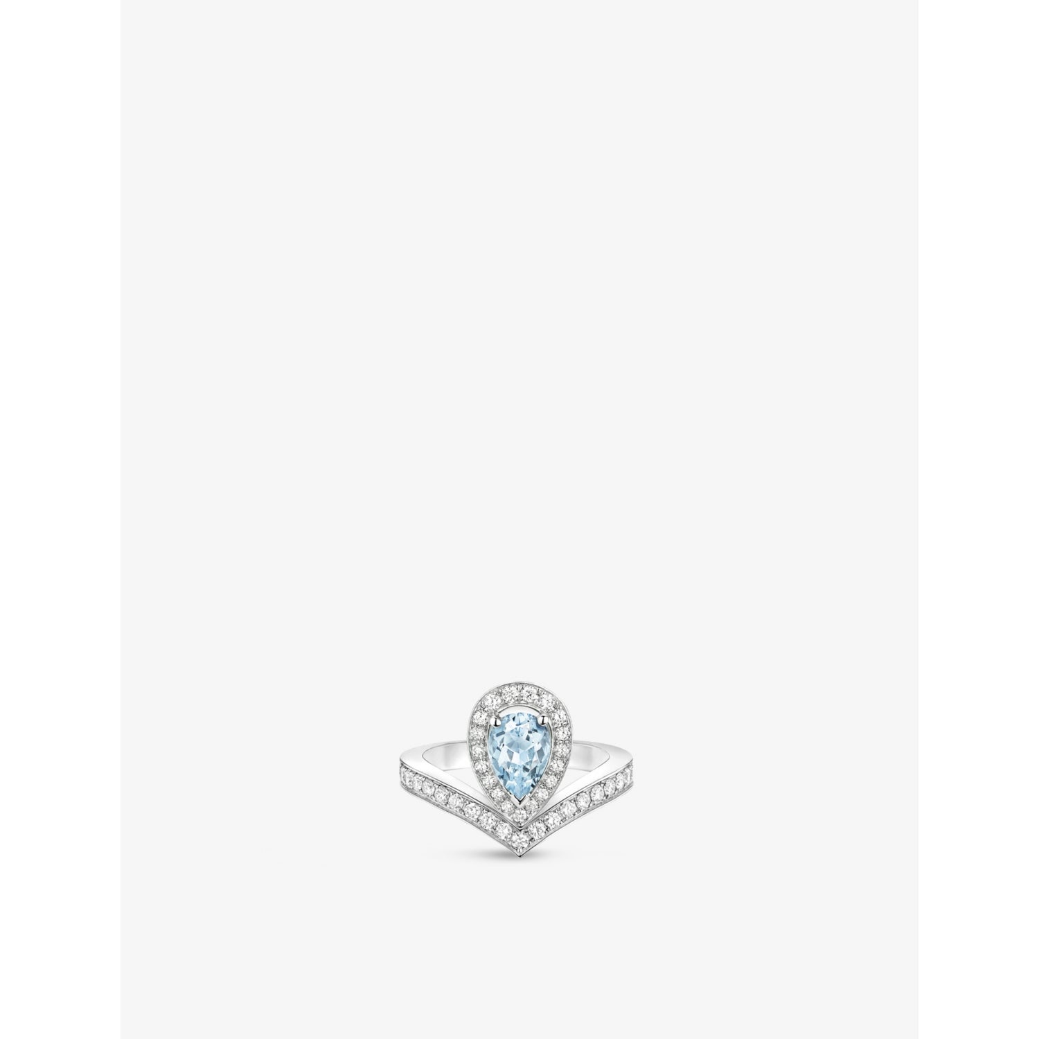 Joséphine Aigrette 18ct white-gold, aquamarine and diamond ring - 53mm