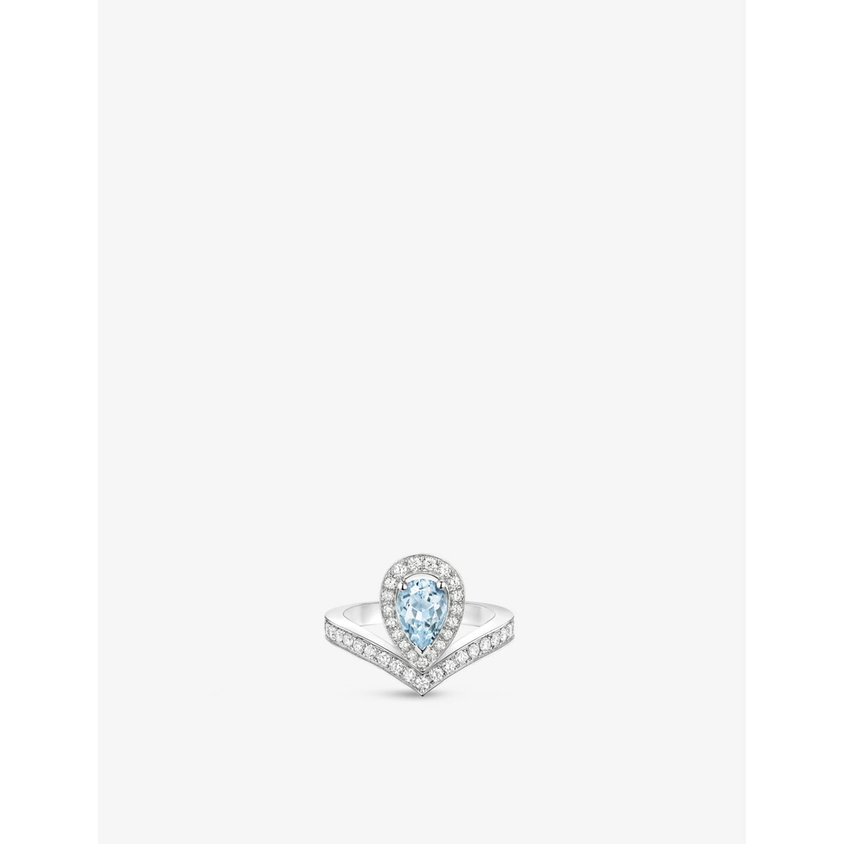 Joséphine Aigrette 18ct white-gold, aquamarine and diamond ring - 53mm