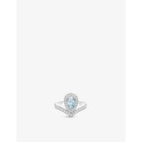 Joséphine Aigrette 18ct white-gold, aquamarine and diamond ring - 53mm
