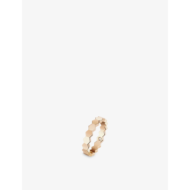 Bee de Chaumet 18ct rose-gold and 0.014ct diamond ring - PINK GOLD - 53mm