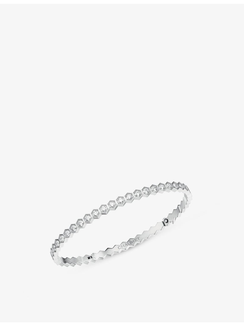 Chaumet 18ct white-gold honeycomb diamond bangle, UK version