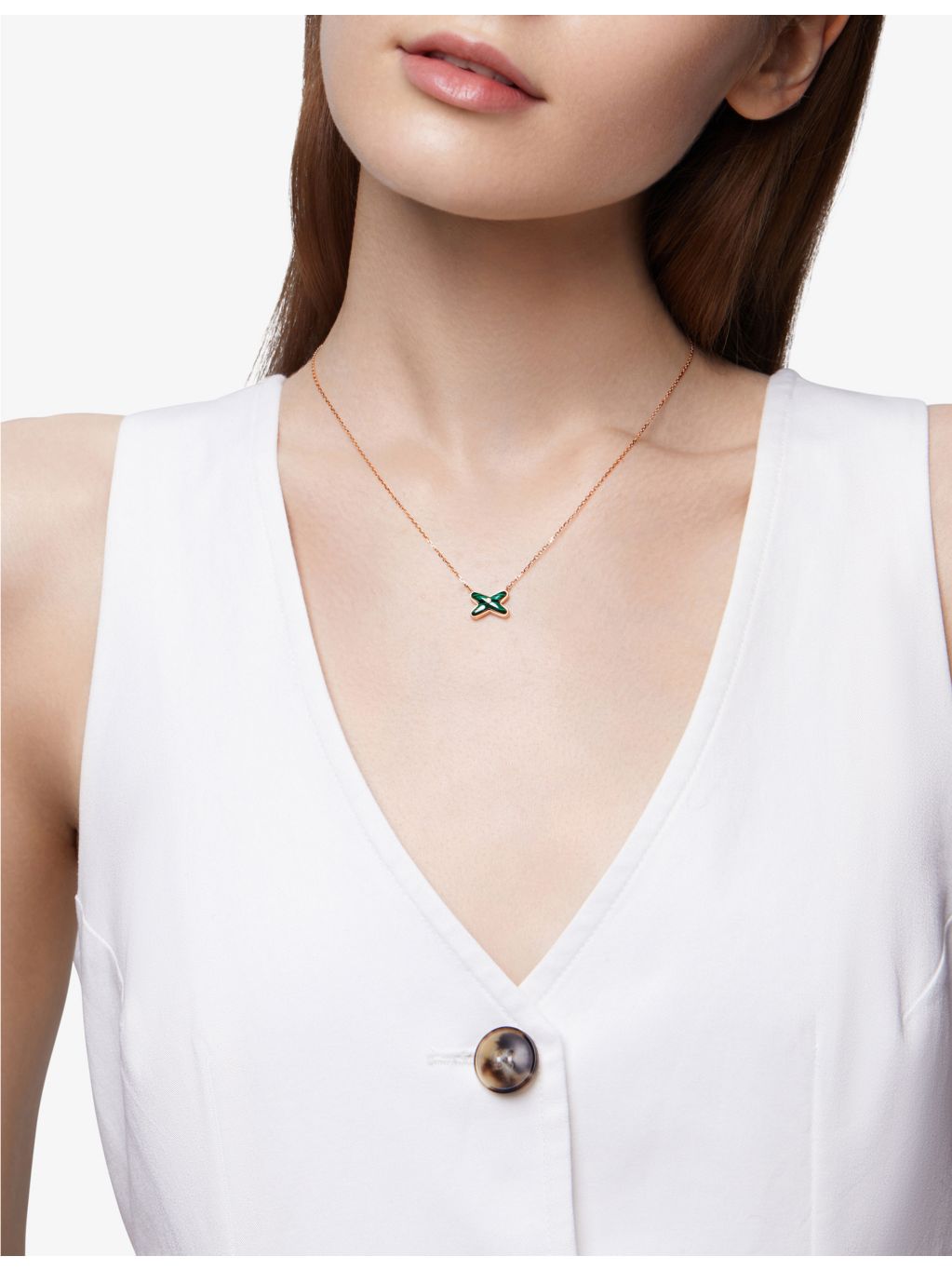 Chaumet Liens pendant necklace rose gold diamond malachite - British product