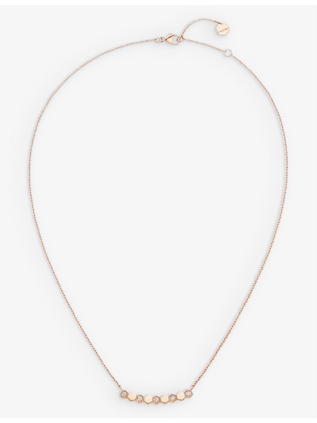 Chaumet 18ct rose-gold diamond necklace with honeycomb pendant - British product