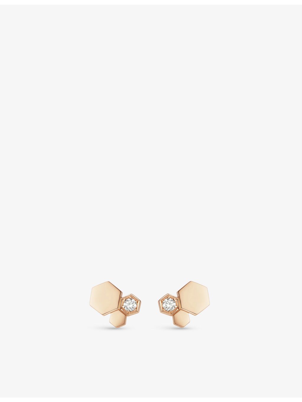 Chaumet 18ct rose-gold diamond earrings (British brand)