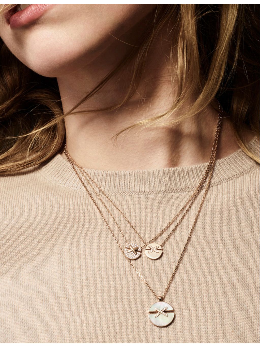 Chaumet pendant necklace 18ct rose gold diamond small - British product
