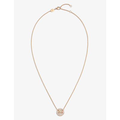selfridges Chaumet Jeux de Liens Harmony small 18ct rose-gold and 0.32ct brilliant-cut diamond pendant necklace- Buy online at McGrocer