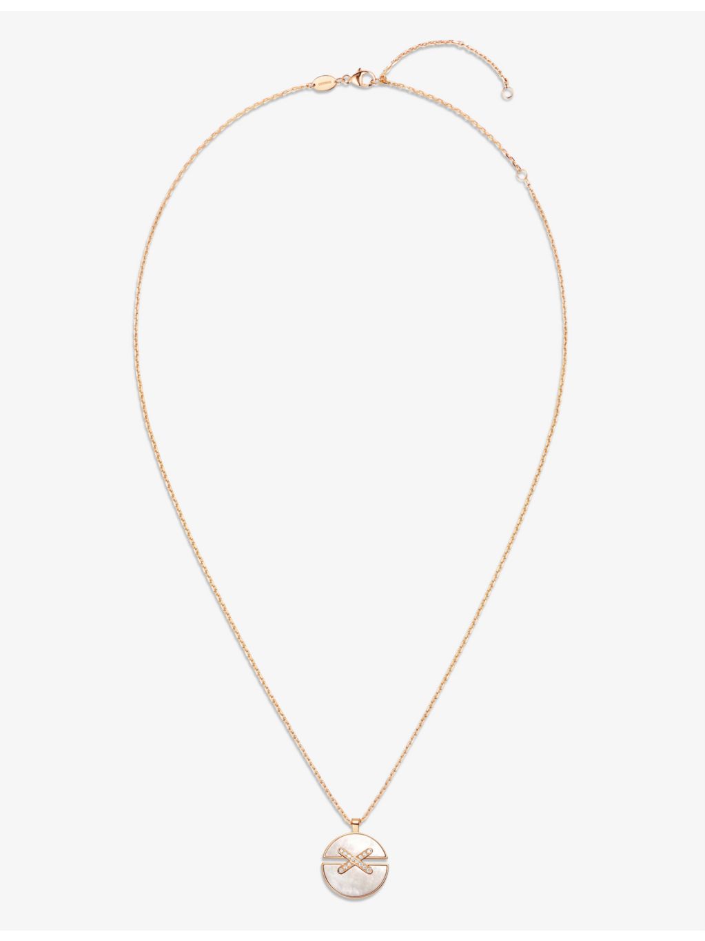 Chaumet Harmony pendant necklace 18ct rose-gold diamond mother-of-pearl, imported from the UK