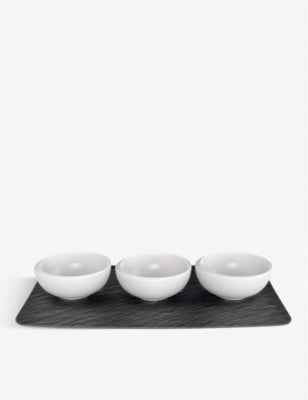 Villeroy & Boch porcelain dip bowl and platter set (British brand)
