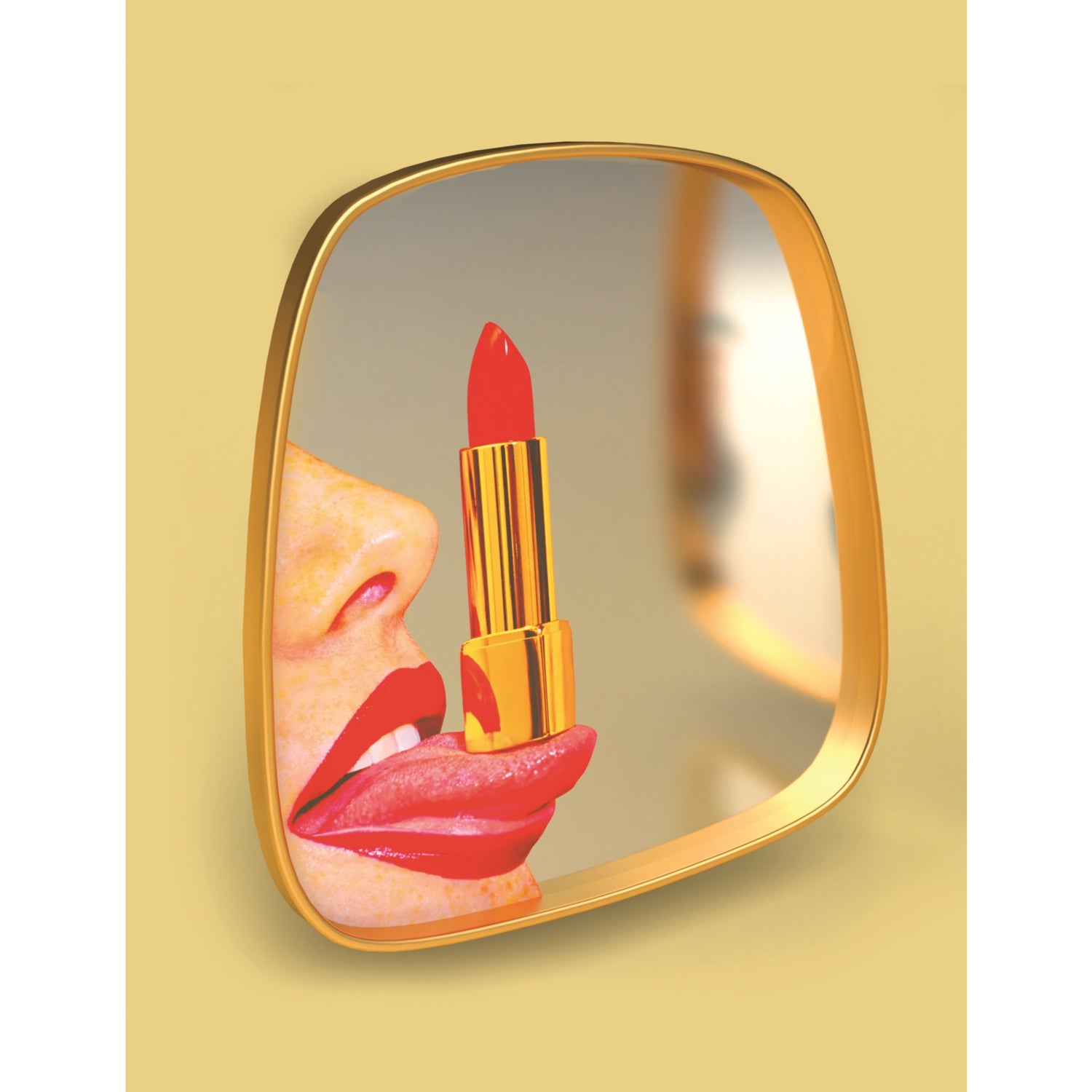 Seletti tongue-print mirror 59x54cm, imported from the UK