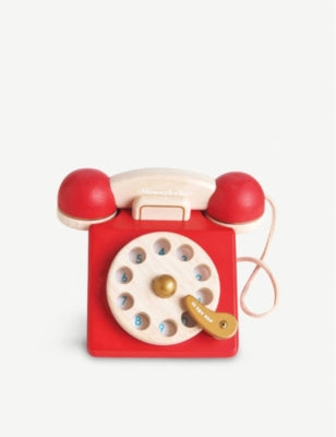 Le Toy Van vintage wooden phone with spinning wheel - British product