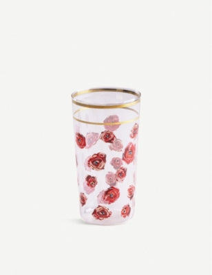 Seletti Toiletpaper glass tumbler flowers print 13cm, UK version