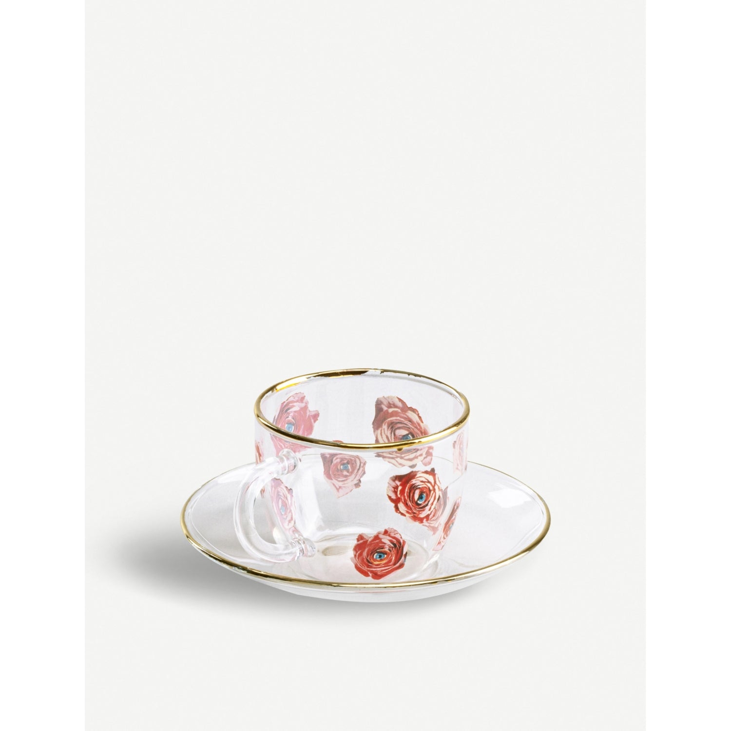 Seletti roses printed glass coffee set, UK version