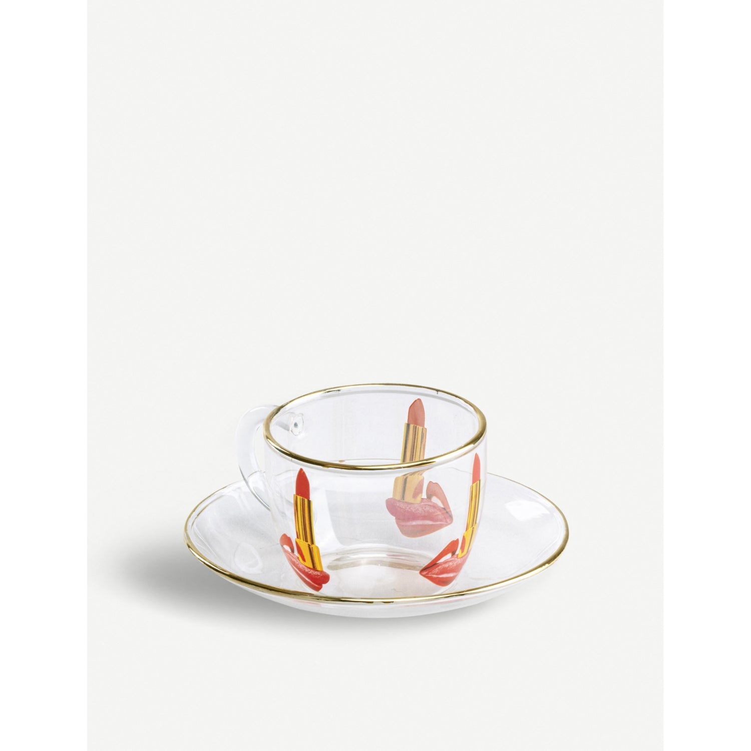 Seletti Tongue printed glass coffee set, UK version
