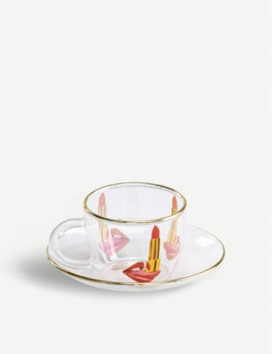 Seletti Tongue printed glass coffee set, UK version