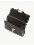 Valentino Garavani Rockstud leather crossbody satchel with gold-tone hardware (British brand)