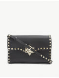 Valentino Garavani Rockstud leather crossbody satchel with gold-tone hardware (British brand)