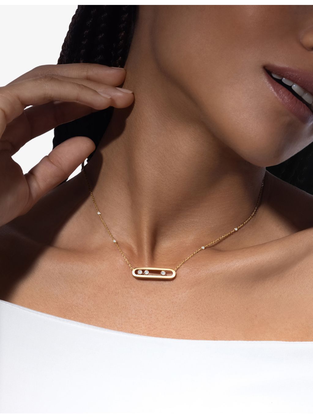 Messika Move Classique diamond necklace in 18ct gold (British brand)