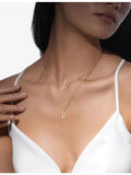 Messika 18ct yellow gold diamond necklace 0.03ct, imported from the UK