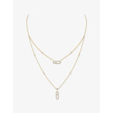 Messika Move Uno two-row pavé 18ct gold diamond necklace, UK version