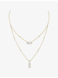 Messika Move Uno two-row pavé 18ct gold diamond necklace, UK version