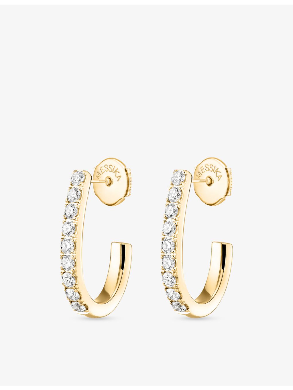 Messika 18ct yellow gold 0.17ct diamond hoop earrings 12mm (British brand)