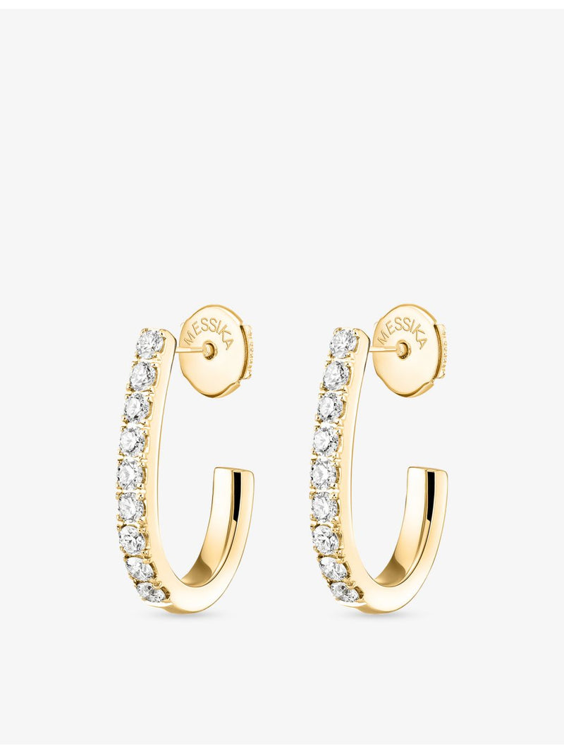 Messika 18ct yellow gold 0.17ct diamond hoop earrings 12mm (British brand)