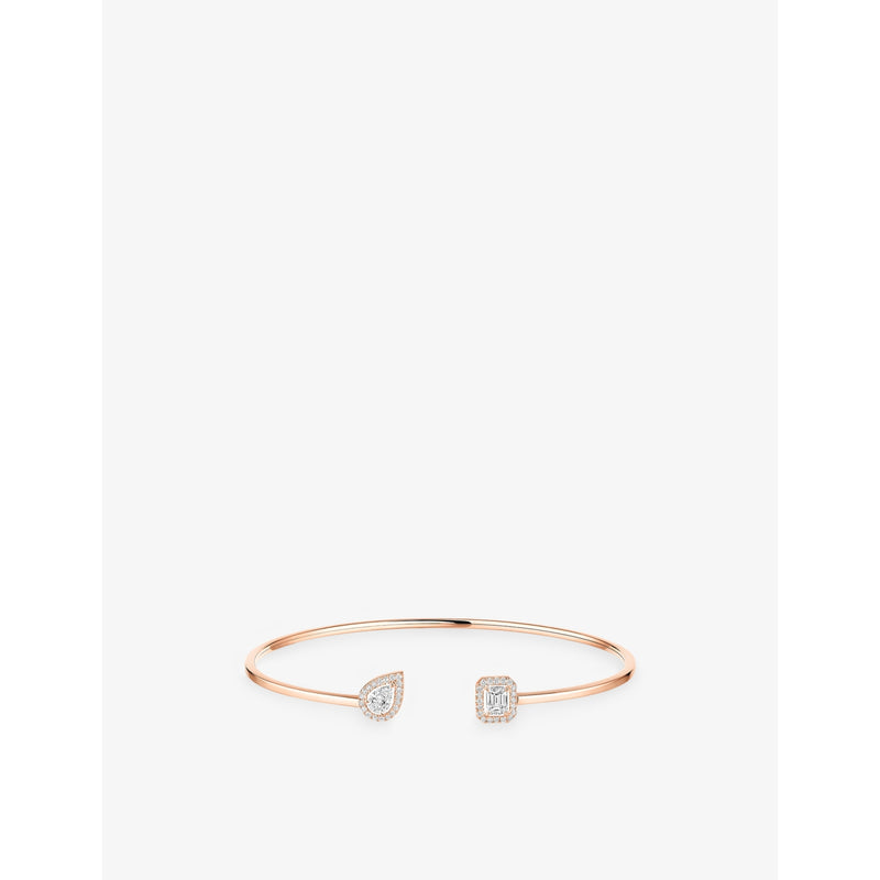 My Twin 18ct Gold And 0.35ct Diamond Flexi Bangle - PINK - XS