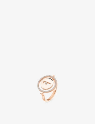 Messika 18ct gold diamond ring 0.17ct halo - British product
