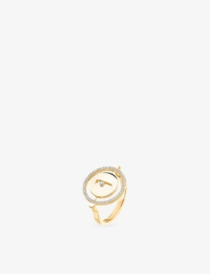 Messika 18ct gold diamond ring 0.17ct halo - British product