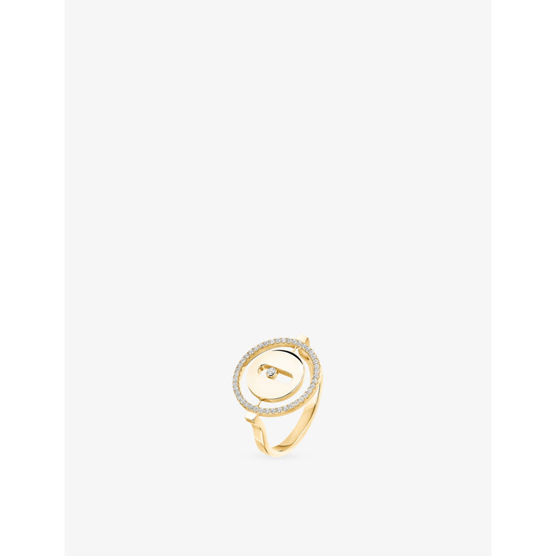 Lucky Move 18ct Gold And 0.17ct Diamond Ring - PINK - 53mm
