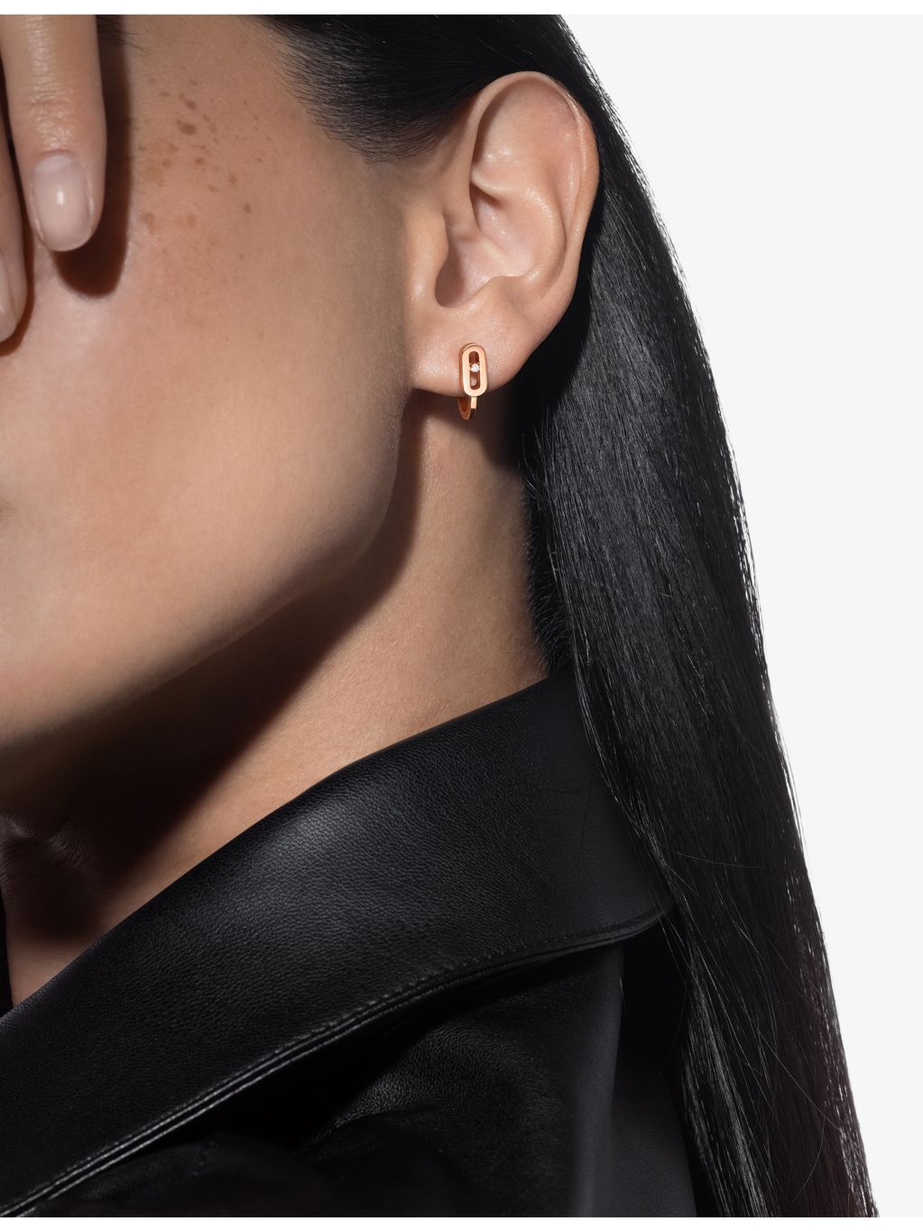 Messika Move Mini Uno 18ct rose-gold diamond earrings - British product