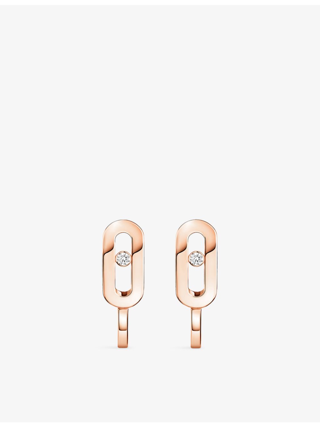 Messika Move Mini Uno 18ct rose-gold diamond earrings - British product
