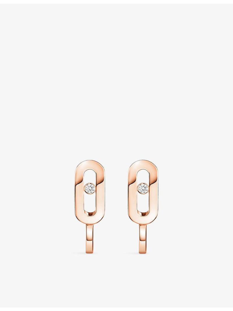 Messika Move Mini Uno 18ct rose-gold diamond earrings - British product