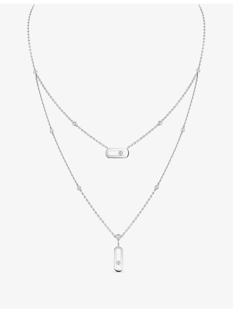 Messika 18ct white gold diamond necklace 45cm, imported from the UK