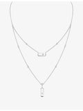 Messika 18ct white gold diamond necklace 45cm, imported from the UK