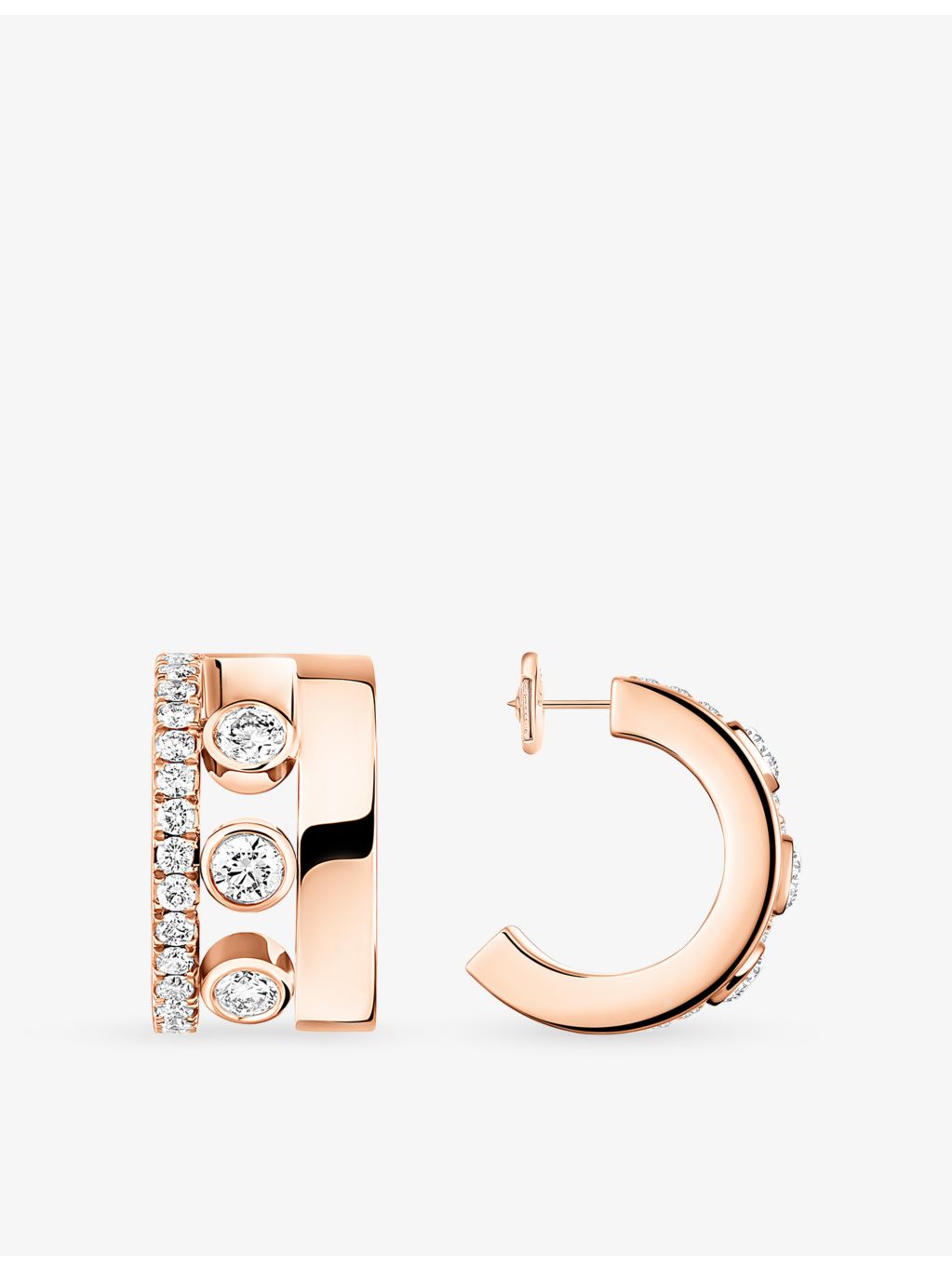 Messika 18ct rose gold diamond mini earrings 0.27ct (British brand)