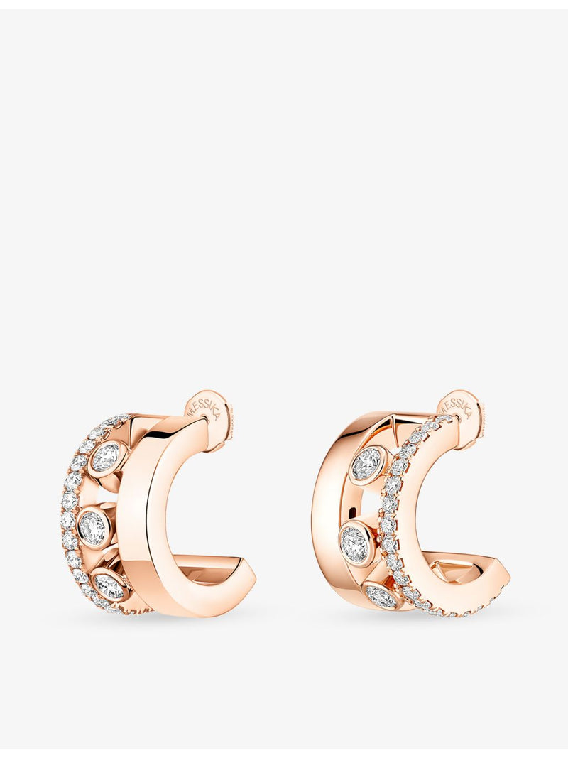 Messika 18ct rose gold diamond mini earrings 0.27ct (British brand)